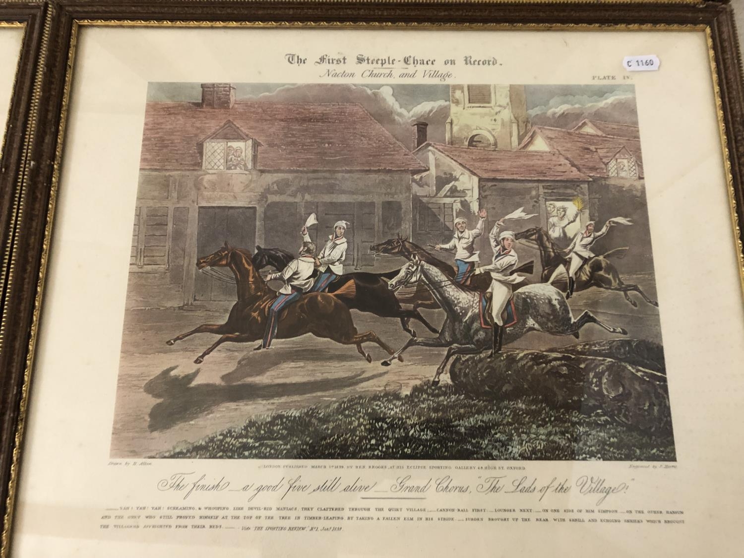 After Henry Thomas Alken - Set of four colour prints of 'The First Steeple-Chase on Record' prints - Image 4 of 5