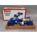 A boxed Mamod live steam 'Le Mans Racer No.LM1' not tested, blue livery with racing number 32,