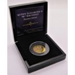 Proof 2016 double crown, 9ct Queen Elizabeth II 90th birthday, cased