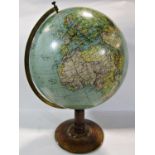 A Danish Stenders Skole Globe, approx 50cm high