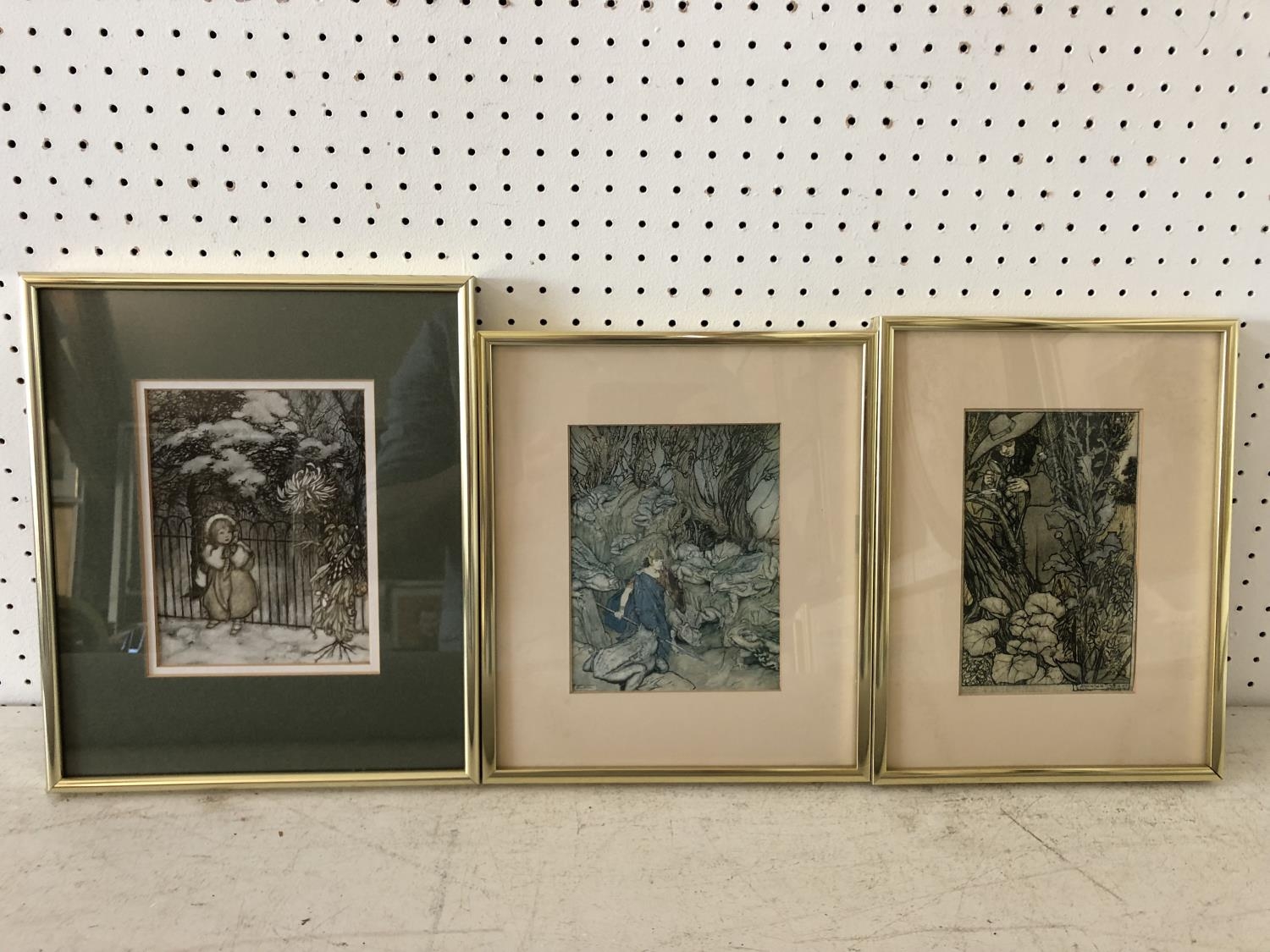 After Arthur Rackham (1867-1939) - Fifteen prints, fourteen mounted, framed and glazed, and one - Image 5 of 6