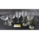 A large quantity of 20th century cut glass, including Champagne flutes and bowls, red and white wine