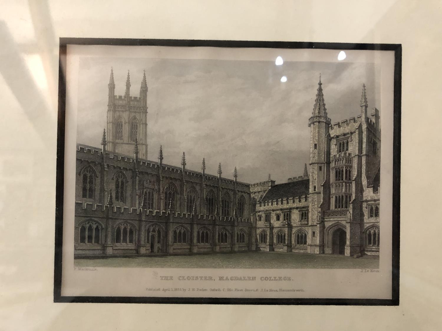 Four framed prints: Joseph Nash, View of the Wollaton Hall, with a gardener cleaning by a fountain - Image 8 of 9