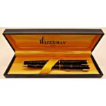 Waterman 750 tortoiseshell fountain and ballpoint pen set, boxed