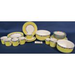 A set of Villeroy & Boch Twist Alea Limone & Twist Alea Caro pattern dinnerware comprising plates,