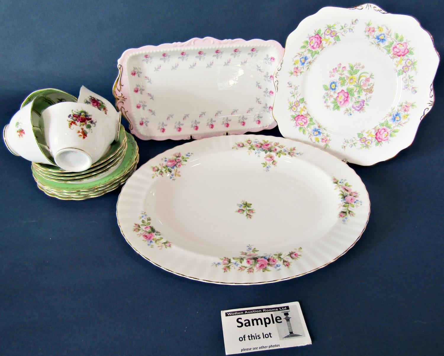 An early 19th century hand painted tea set with colourful hand painted floral panels, set with - Image 2 of 3