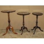 Three small reproduction mahogany wine tables in the Georgian style, together with a similar