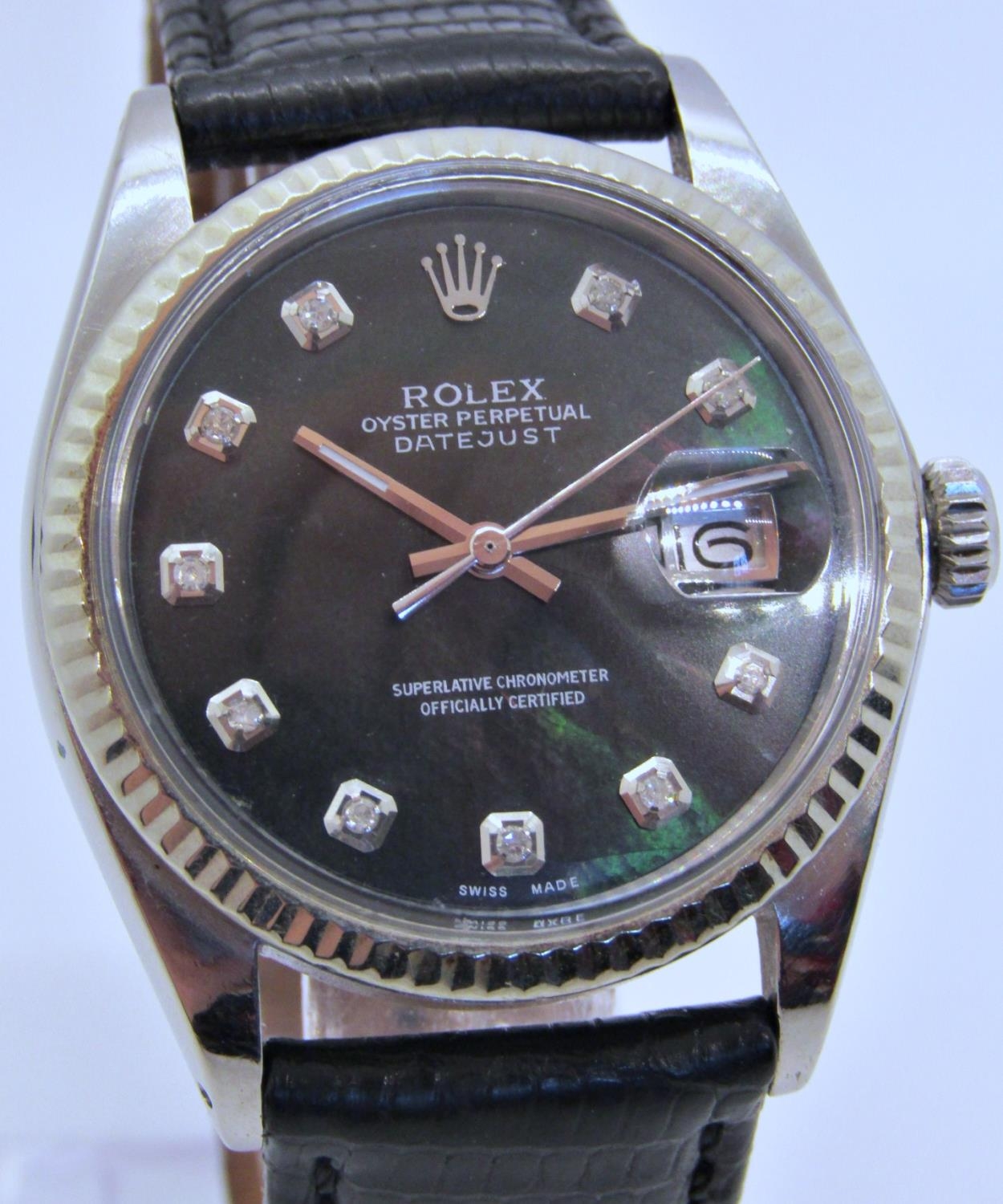 Rolex Oyster Perpetual date just with blue diamond dial, 1972, currently running - Image 2 of 5