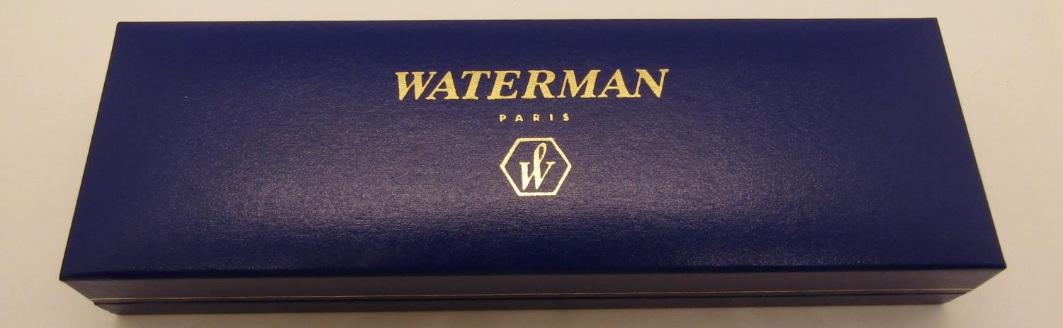 Waterman Laureat blue marble fountain, rollerball and ballpoint pen set, boxed - Image 5 of 6