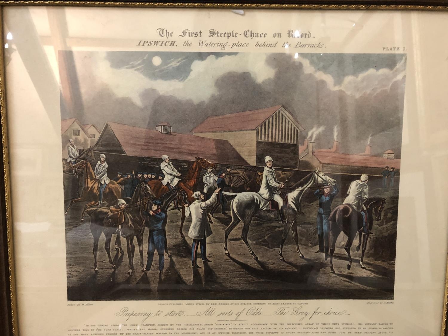 After Henry Thomas Alken - Set of four colour prints of 'The First Steeple-Chase on Record' prints - Image 2 of 5