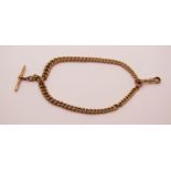 9ct Albert chain with T-bar, maker 'W.H.A', 44.7g