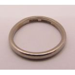 Platinum wedding ring, maker 'J.W.B Ld', size N, 4.1g