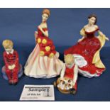 A Royal Worcester figure for The Queens 80th Birthday, a Doulton figure of Buttercup, Spring Ball,