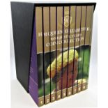 Boxed set 9 volumes H M Queen Elizabeth II 90 Majestic years coin collection