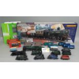Large collection of 00 gauge model railway items including a boxed electric train set GWR Mixed