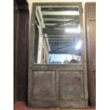 A large country house size rosewood internal door enclosing a large mirror panel 120 cm wide x 236