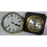 Schatz brass bulkhead clock and a further German bulk head chronometer (2)