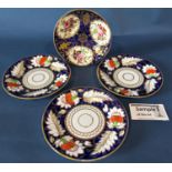 A collection of early/mid 19th century ceramics comprising various plates, coffee cans, in a blue