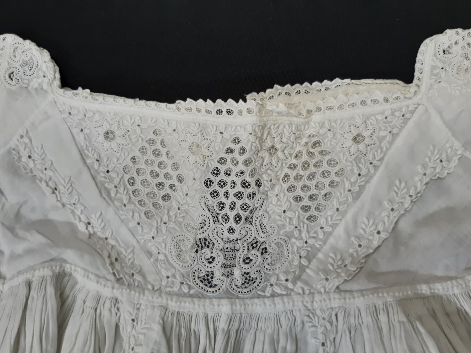 Eight late 19th/ early 20th century good quality baby gowns, mostly hand stitched, with various - Image 5 of 8