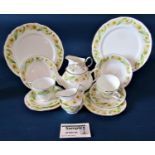 A Duchess Green Sleeves pattern tea and dinner service for six, together with additional Bavarian