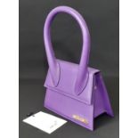 Jacquemus handbag 'Le Chiquito' in purple leather (current style, with tag) with interior pocket,