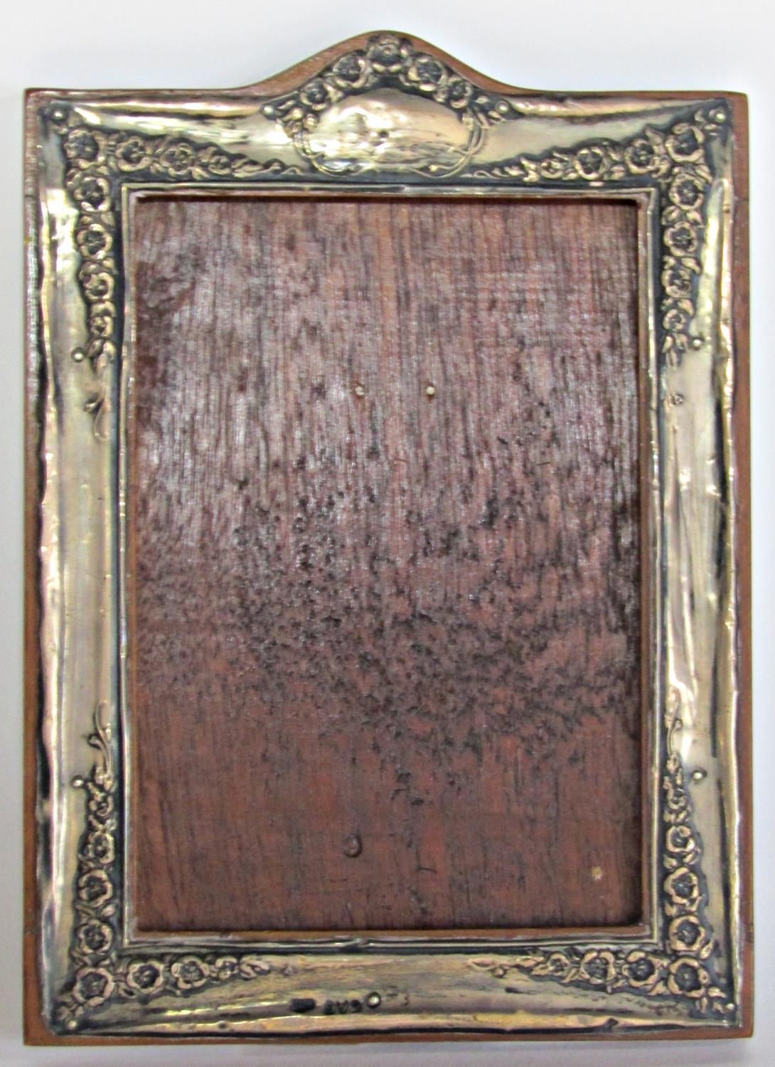 19th century mahogany tea caddy (af)and a silver mounted wooden photo frame. - Image 2 of 3