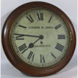 Late 19th century dial clock with eight day timepiece - Leonard Jones, Cirencester, the dial 30cm
