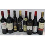 Twelve bottles of red wine including two bottles of Louis Jadot Beaujolais Villages, a 2007