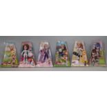 Six Bratz Play Sportz doll box sets including Phoebe (softball), Cloe (soccer and skiing), Yasmin (