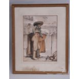 After John Frederick Lewis (1805-1876) - The Matador, hand tinted lithograph, 38 x 28cm, framed