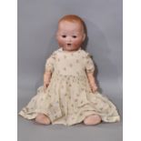 1920's 'My Dream Baby' bisque head doll by Armand Marseille, mould 351, with bent limb composition
