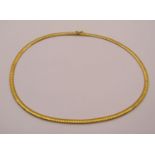 18ct flat link collar necklace, 24.3g