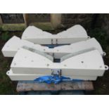 Teak boat chocks/ supports with painted finish and deck bolt fixings