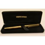 Waterman Meastro Godron gold plated fountain pen, boxed