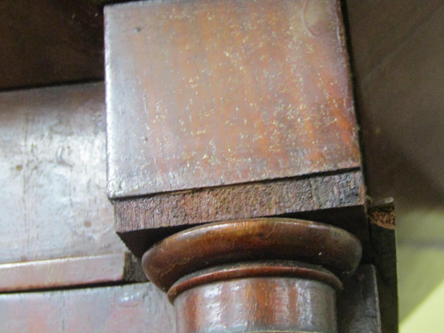 A regency mahogany secretaire bookcase, the base of bow fronted outline fitted with two deep - Image 4 of 5