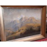 Henry Raphael Oddy (1854-1907) - 'Mont Blanc, from Saleve', pastel, signed lower right, label from