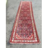 A North West Persian Malayer Runner, with and overall stylised floral pattern, 320cm x 90cm approx
