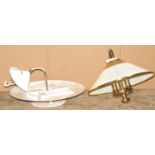 Two mid to late 20th century hanging ceiling/pendant lights of varying size and design