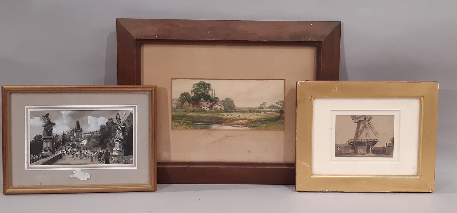 Six watercolours by different artists (19th/20th century): Edmund Morison Wimperis (1835-1900) - - Image 2 of 7