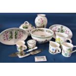 A collection of Portmeirion Botanical pattern wares to include tureen and cover, deep bowl,
