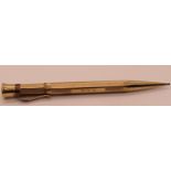 S Mordan 9ct gold propelling pencil with engine turned detail