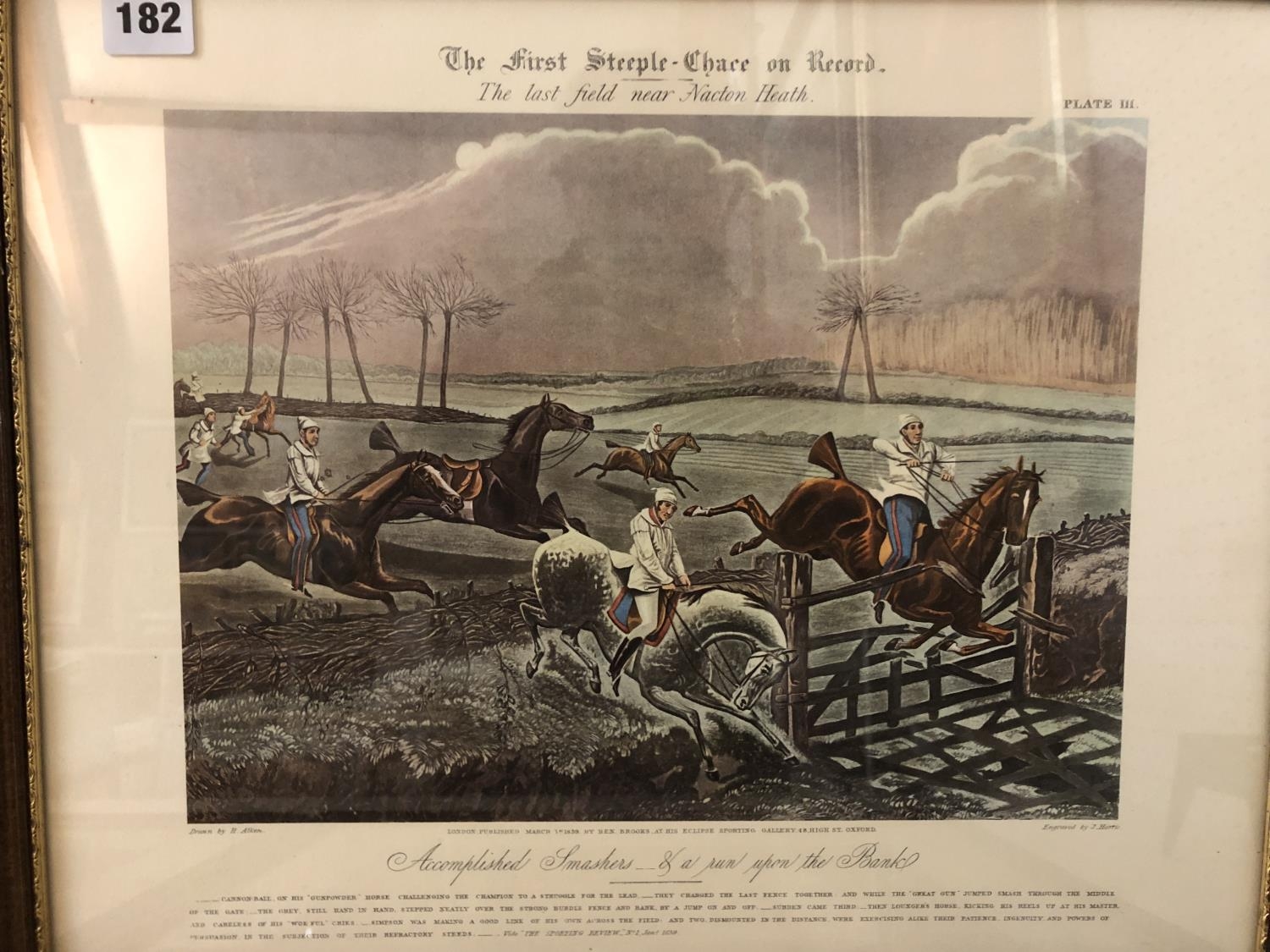 After Henry Thomas Alken - Set of four colour prints of 'The First Steeple-Chase on Record' prints - Image 3 of 5