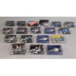 18 boxed Formula 1 racing cars by Minichamps (Paul's Model Art), all 1:43 scale displaying