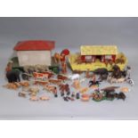 2 vintage pull along Noah's Ark toys with assorted animals together with a small collection of model