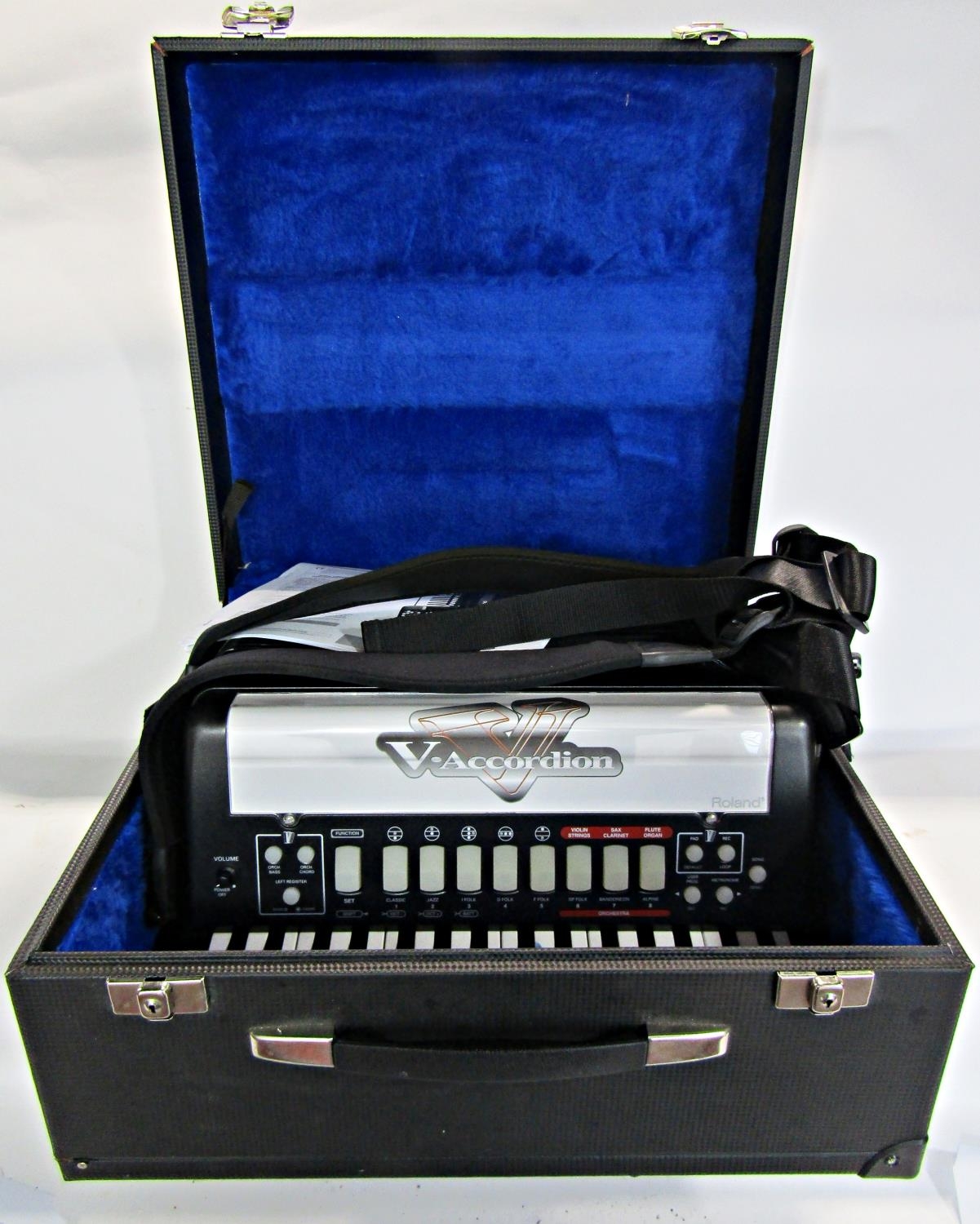 A Roland V. electric Accordion in original carrying case