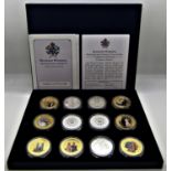 Diamond Wedding photographic portrait and other type, collection total 24 coins, two cases