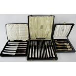 A complete canteen of Lascelles EPNS cutlery for six settings, main knives forks and spoons and side