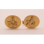 Pair of Masonic 9ct cufflinks, maker Eric Wallace Nicholls, Birmingham 1982, 12.2g