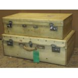 Two vintage velum suitcases
