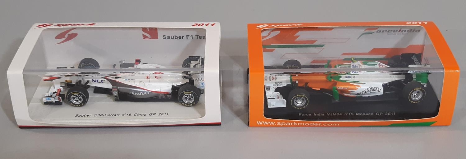 Mixed collection of Formula 1 model cars comprising 4 boxed racing cars by Spark, all 1:43 scale, - Image 5 of 7